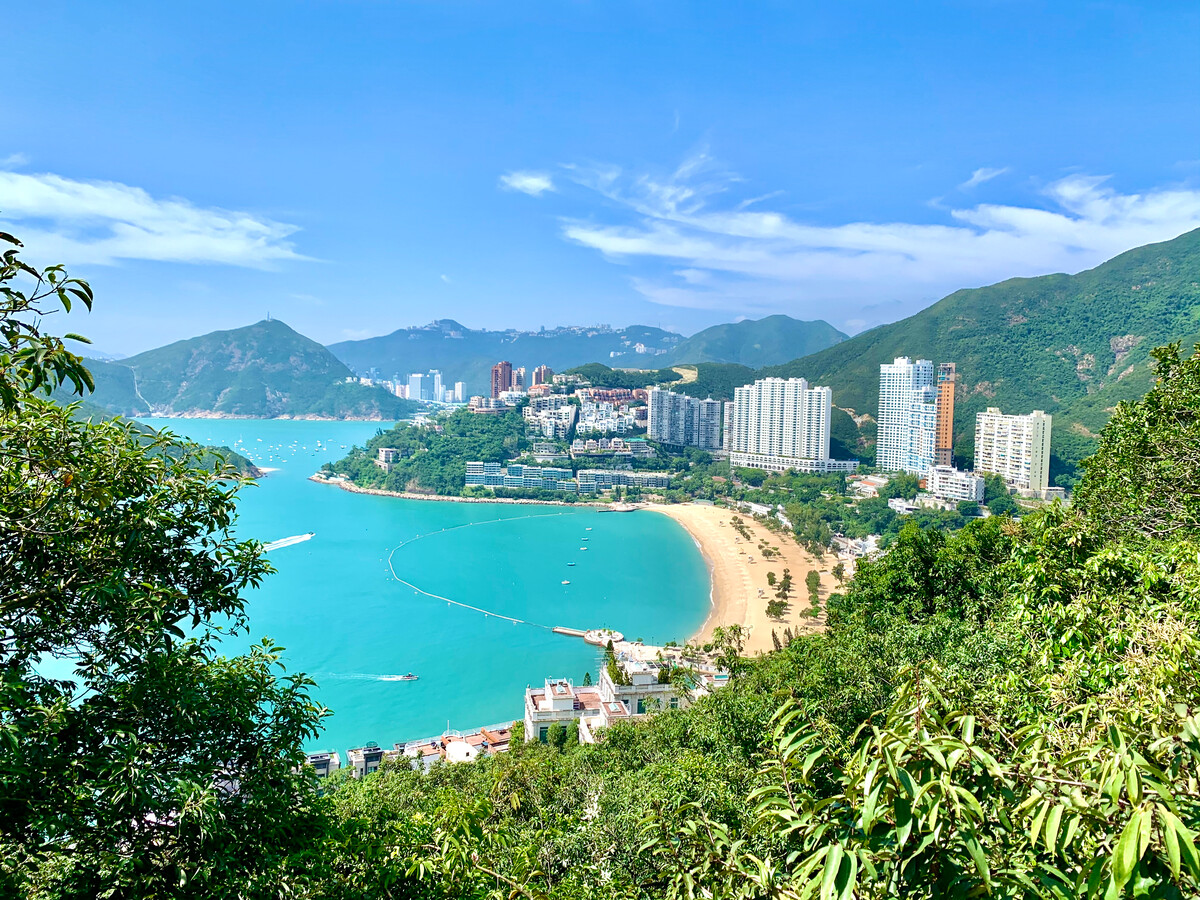 香港淺水灣山海建筑風光:拍攝于香港紫羅蘭山徑